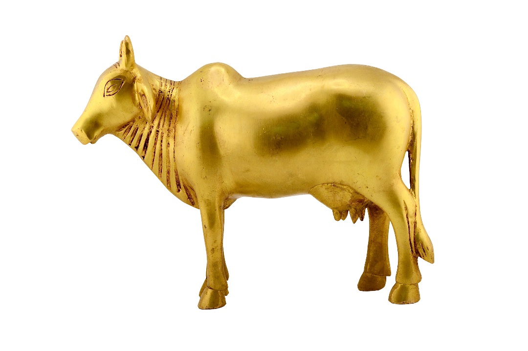 Handcrafted Brass Sacred Cow Figurine 8" - Matchless Gifts5