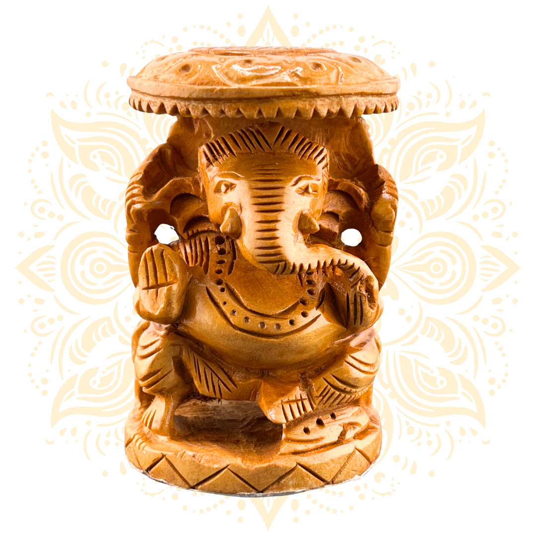 Wooden Chatari Ganesh 2.5''