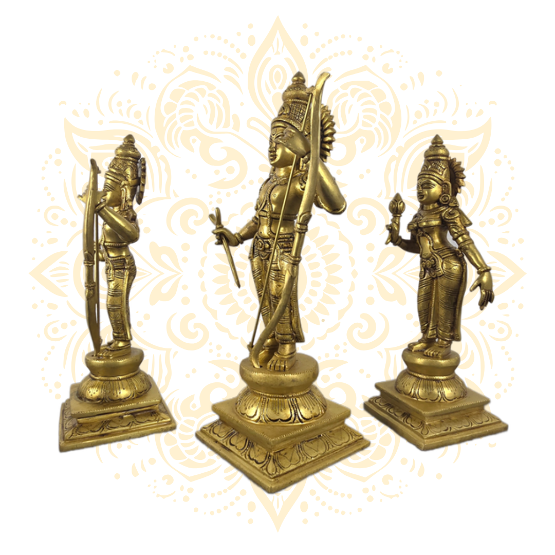 Brass Sita Ram Family 15"
