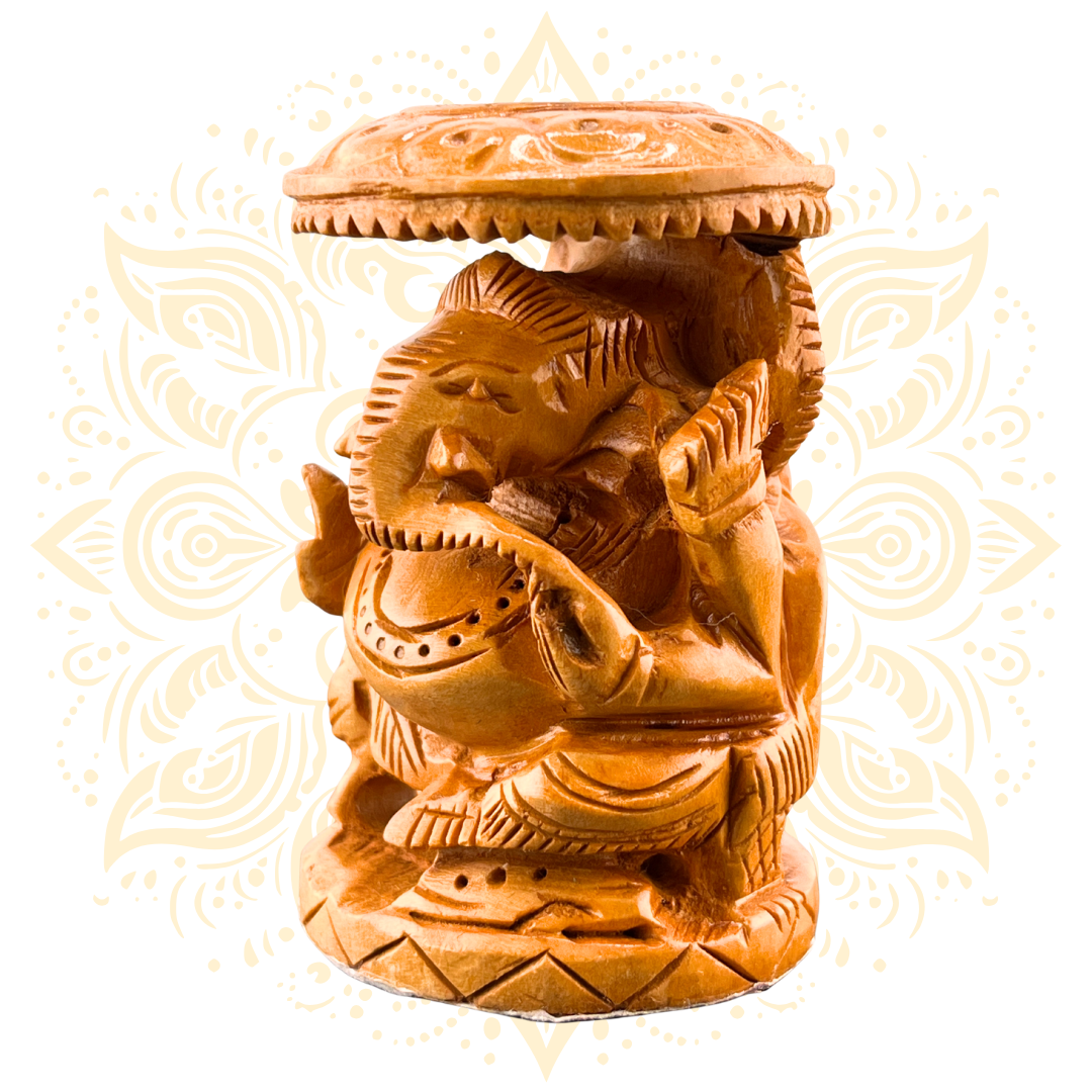 Wooden Chatari Ganesh 2.5''