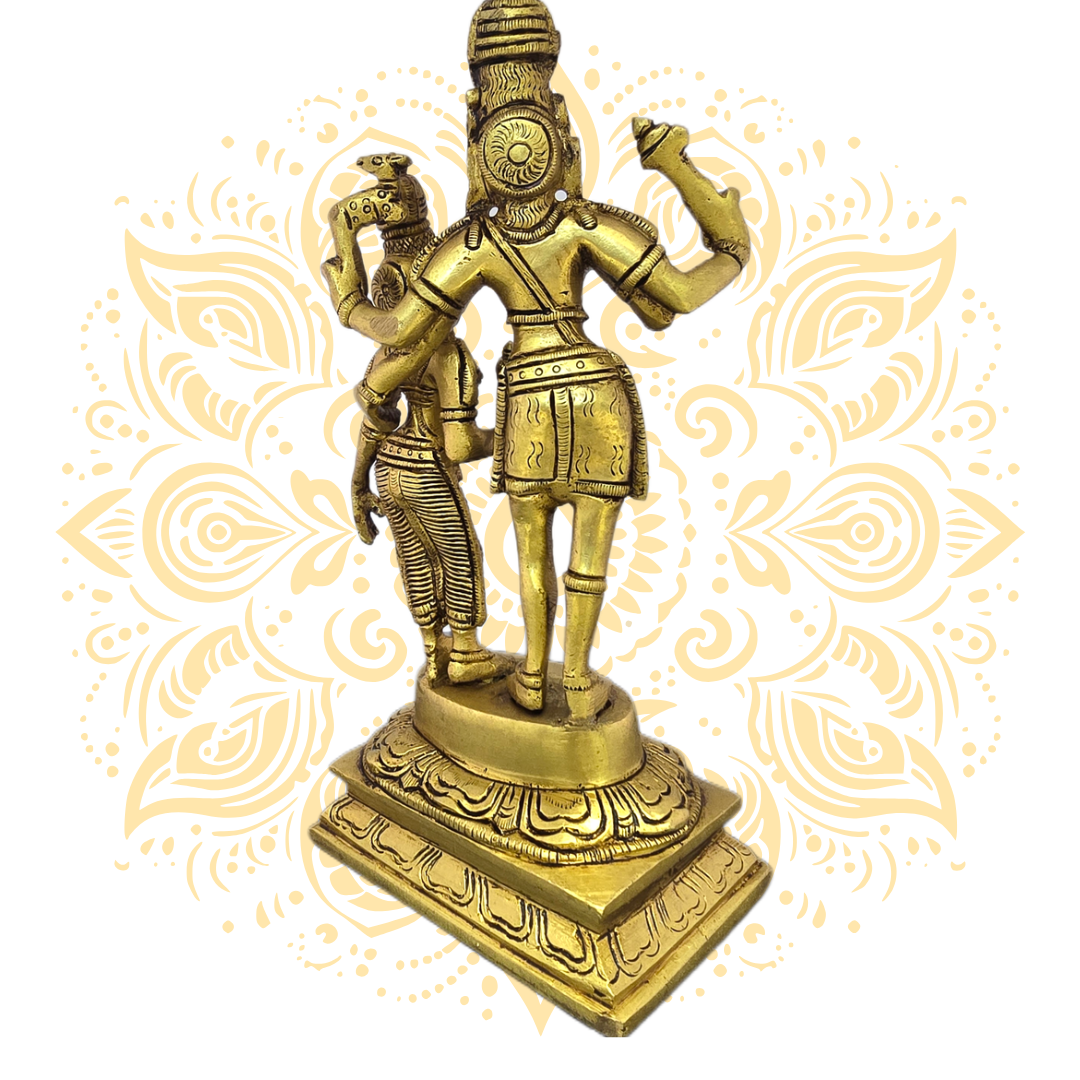 Brass Shiva Parvati 9"