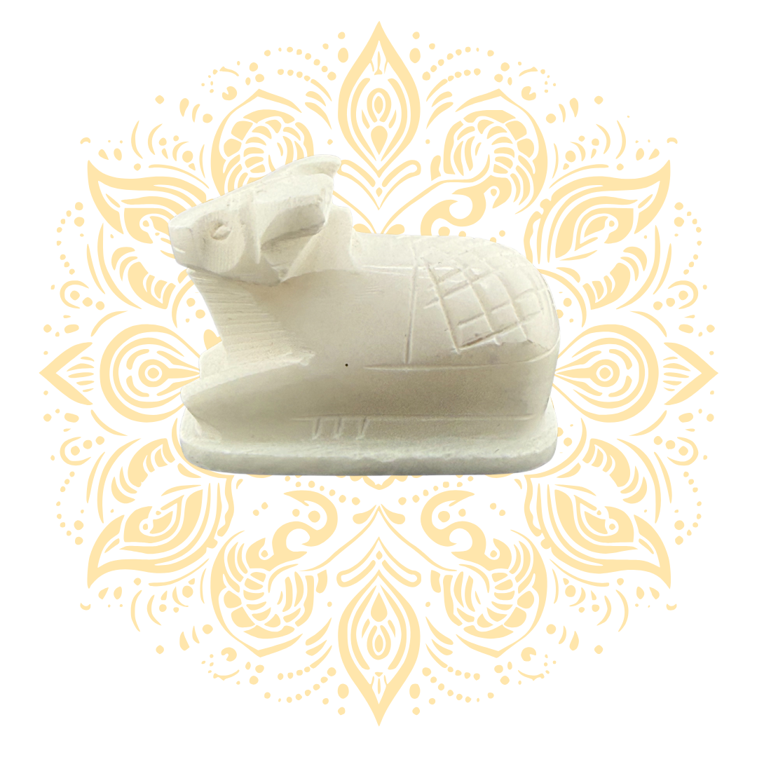 White Stone Nandi Decorative Murti - Matchless Gifts