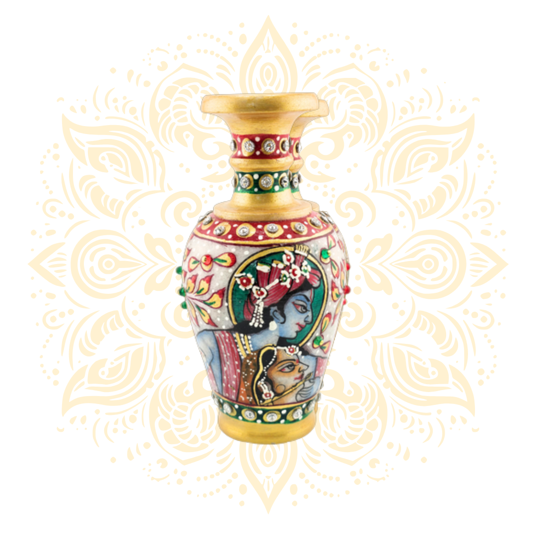 Hand-Painted Marble Vase 6"