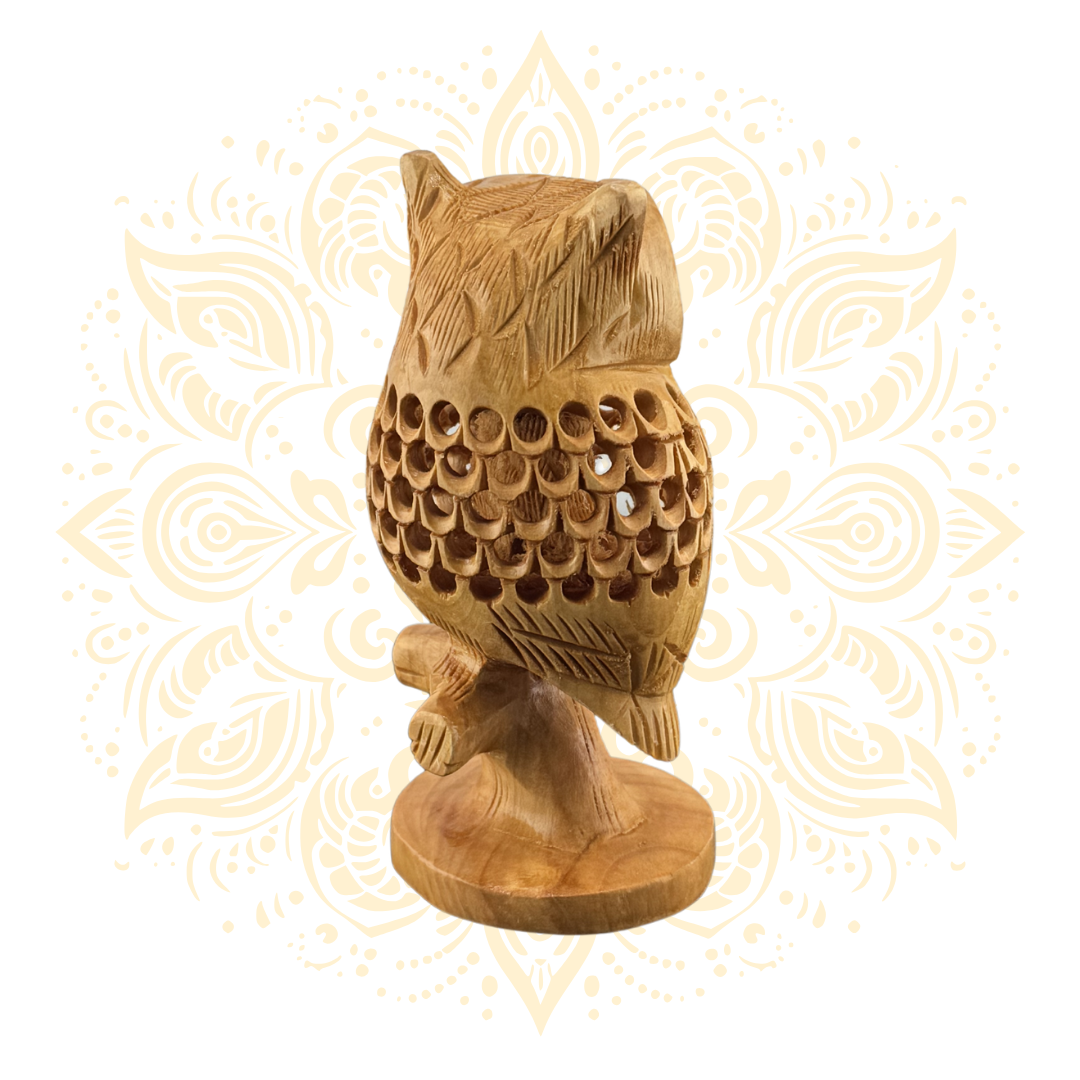 Wooden Jali Tehni Owl