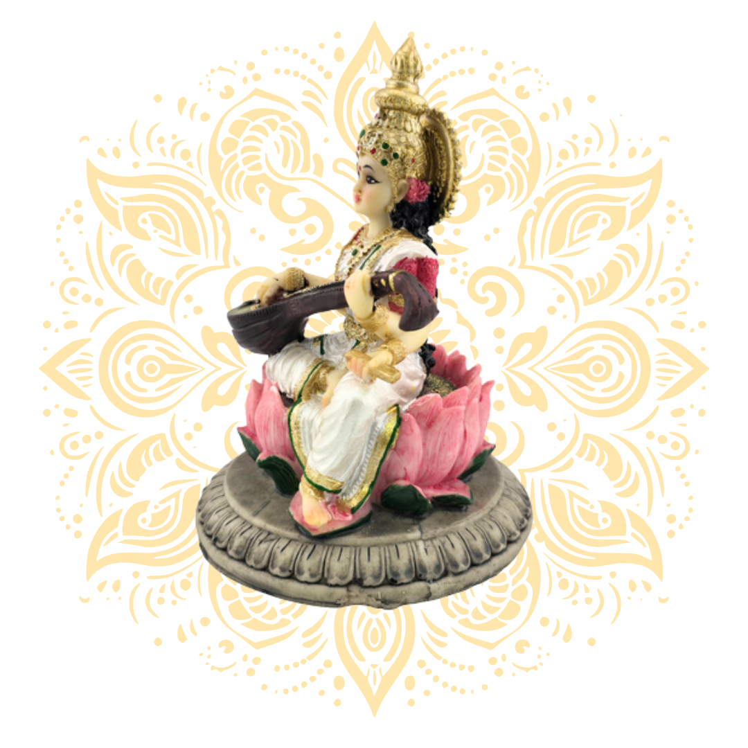 Polyresin Saraswati 6"