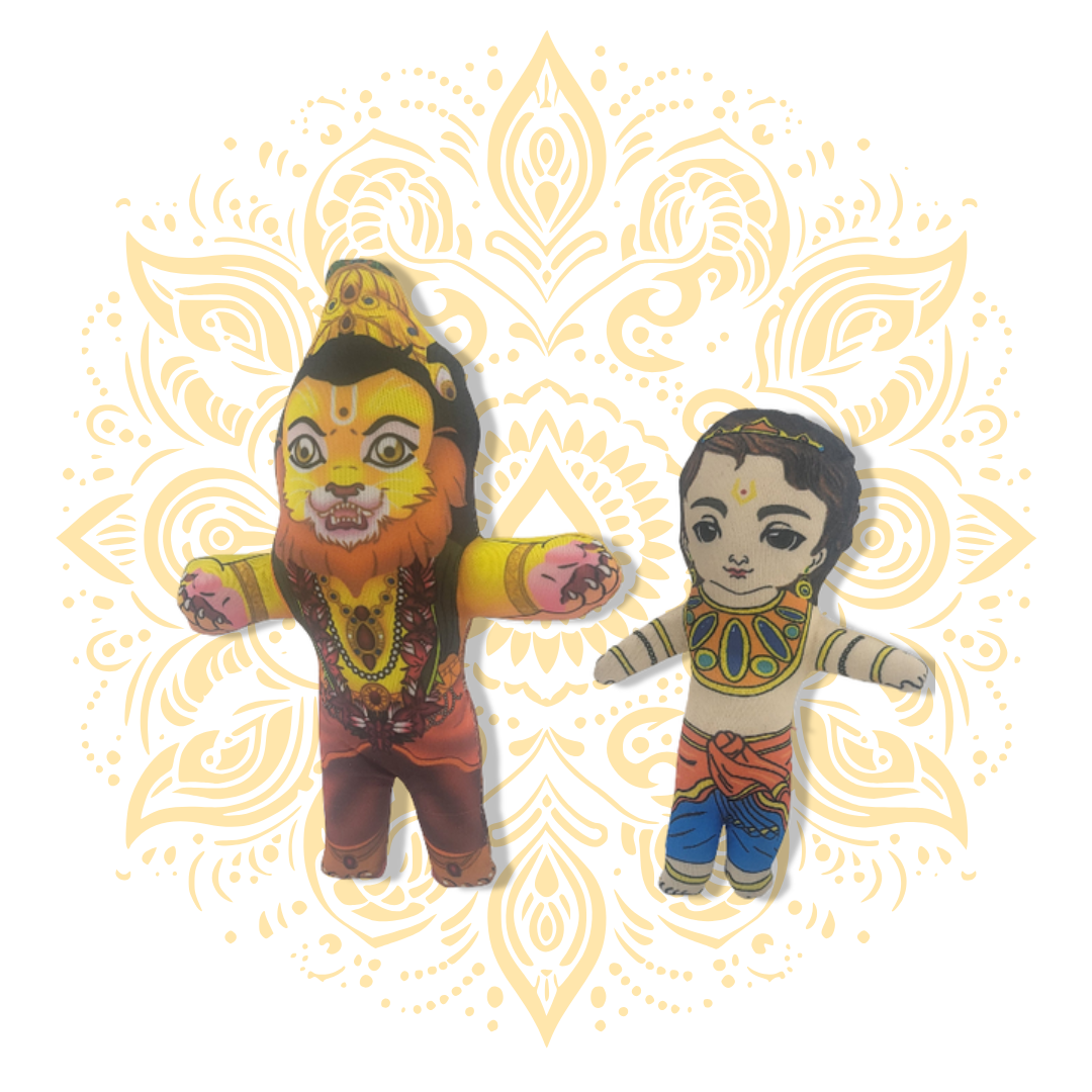 Narasimha & Prahlad Doll Set 8" & 6"