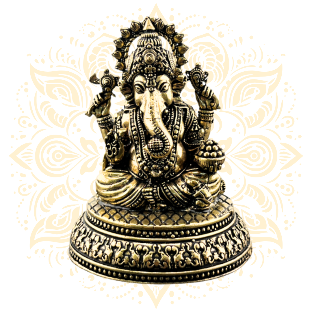 Antique Brass Lord Ganesh Murti 3'' - Matchless Gifts1