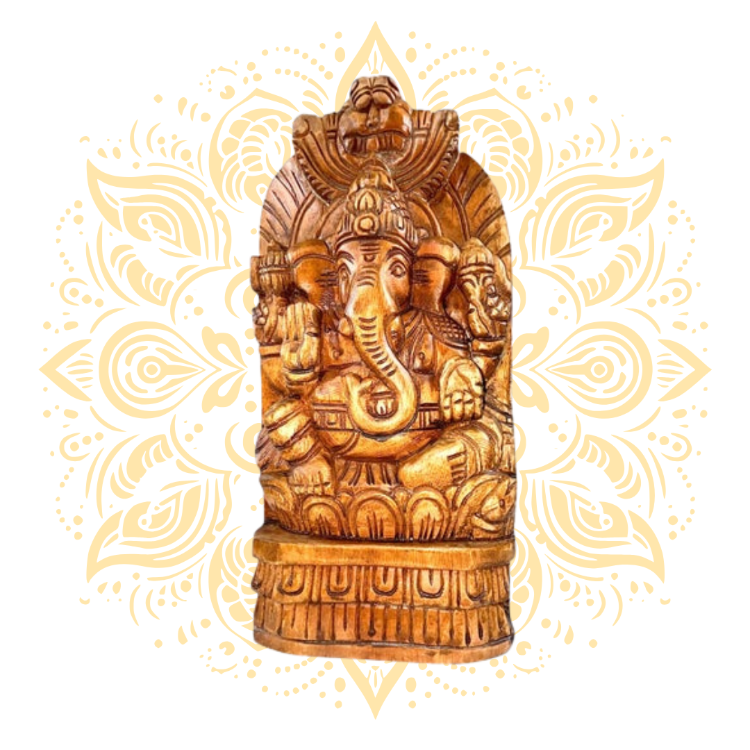 Handcrafted Wooden Ganesh Wall Ornament 12"