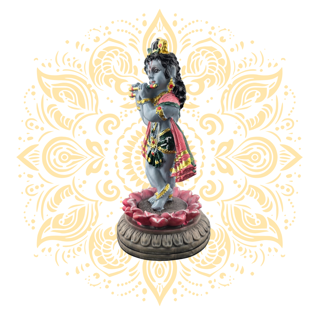 Polyresin Mini Lotus Krishna 3.5" - Matchless Gifts2