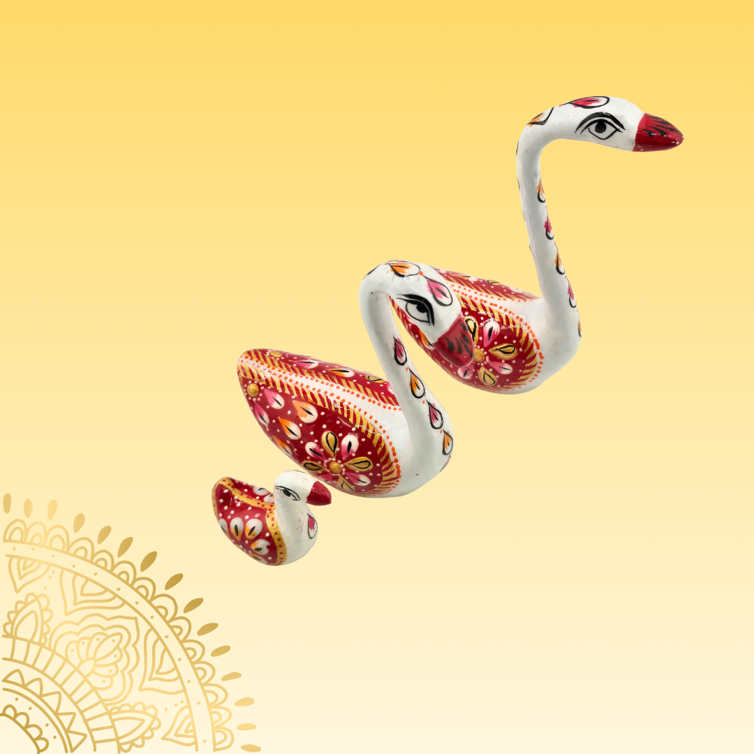 Hand Painted Aluminum Swan Figurines - Matchless Gifts2
