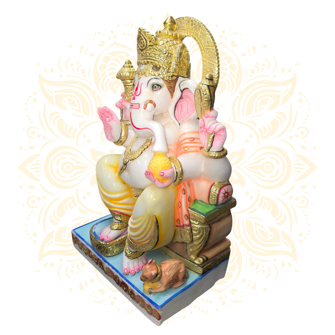 Marble Blessing Ganesh 19"