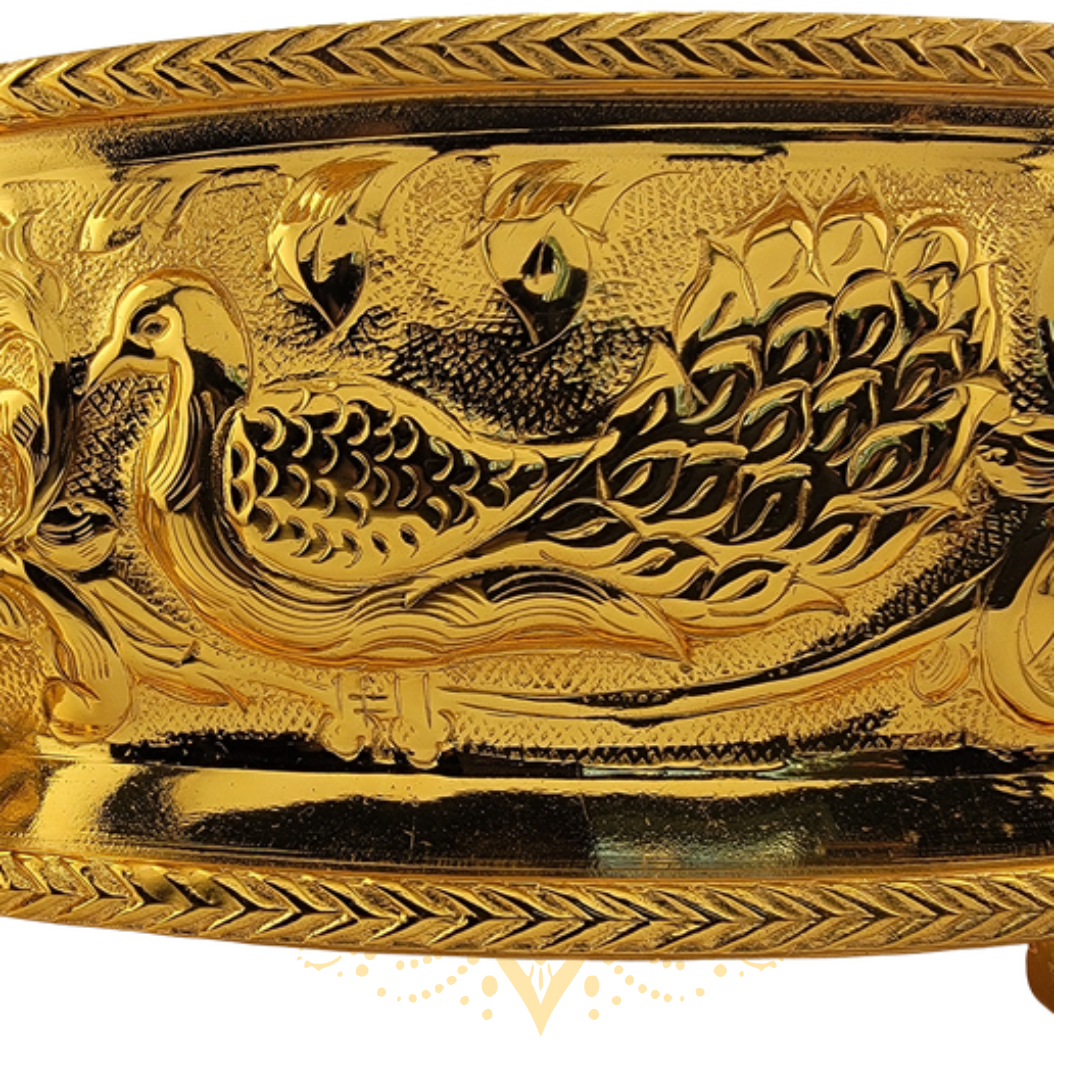 Brass Abhishek Tray w/ Bull Nandi Head Spout - Matchless Gifts