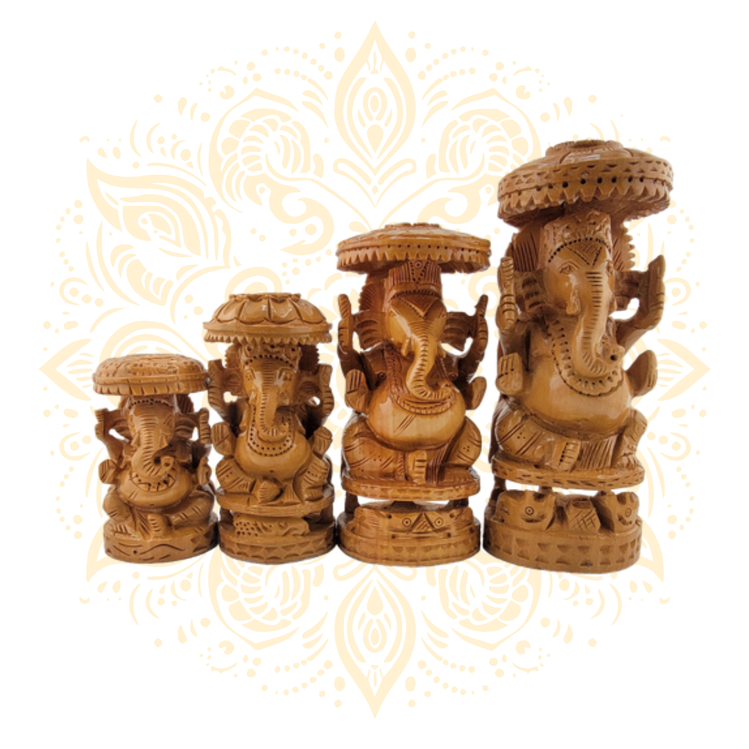 Wooden Chatari Ganesh