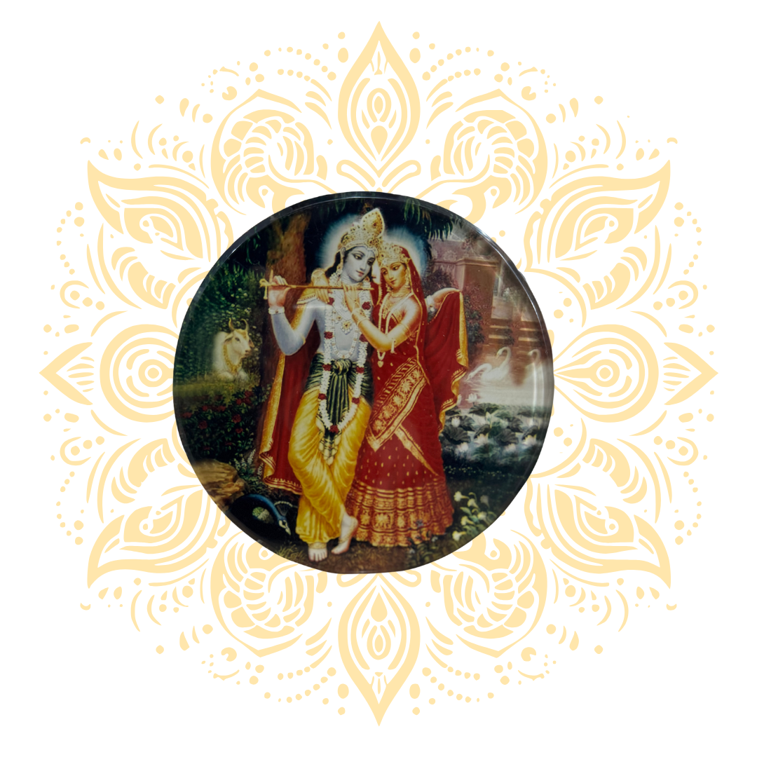 Acrylic Radha Krishna Round 6x6" - Matchless Gifts5