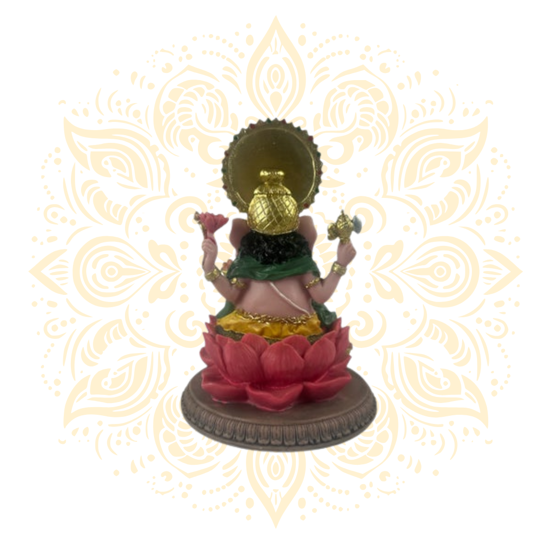 Polyresin Ganesh On Lotus 6.5"