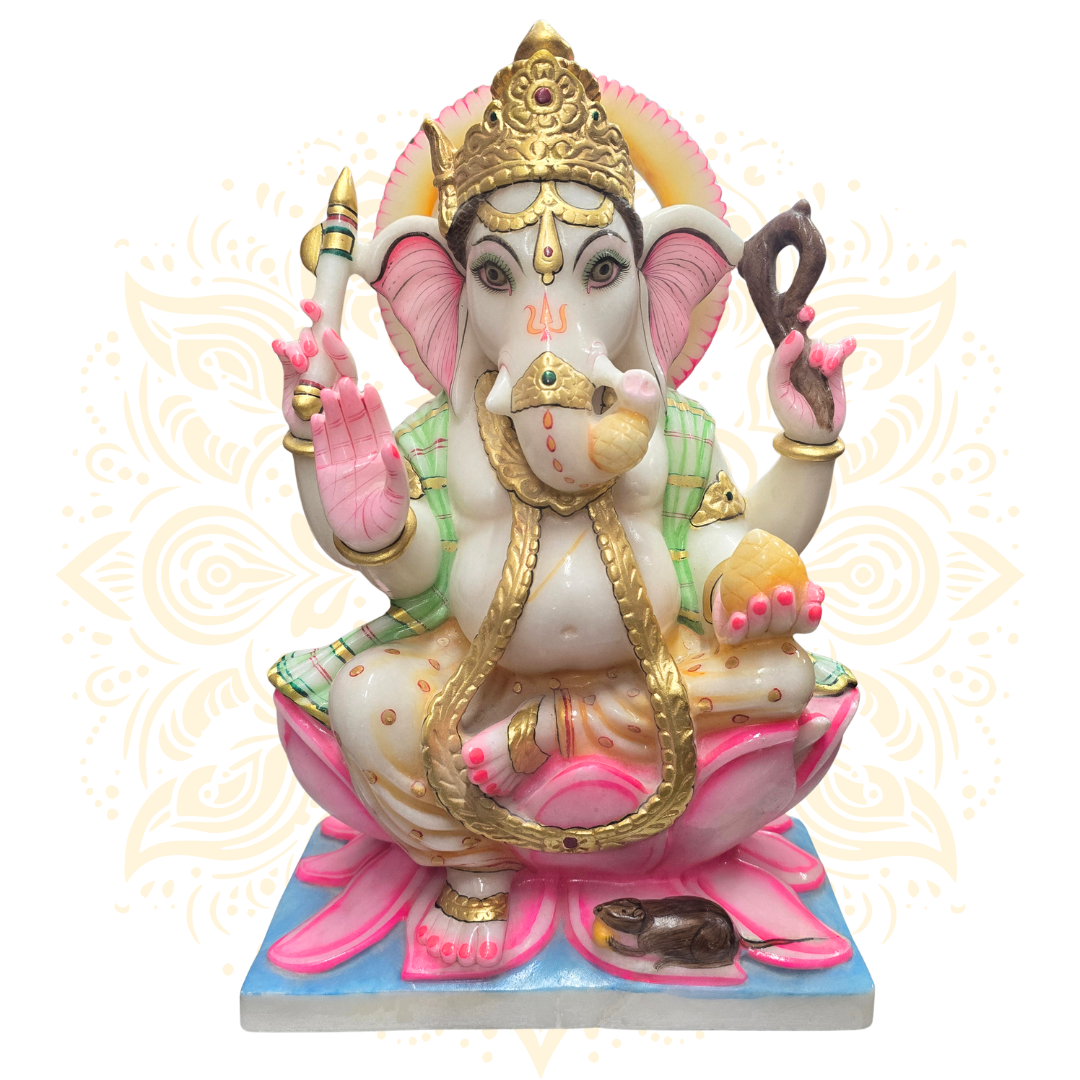 Hand-Carved Lord Ganesh Murti 15" - Matchless Gifts1