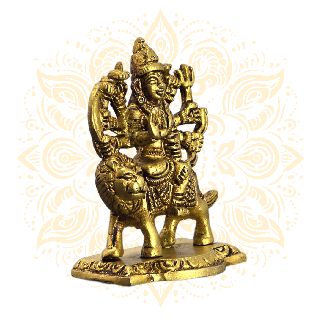 Brass Goddess Durga Murti 3.5" - Matchless Gifts