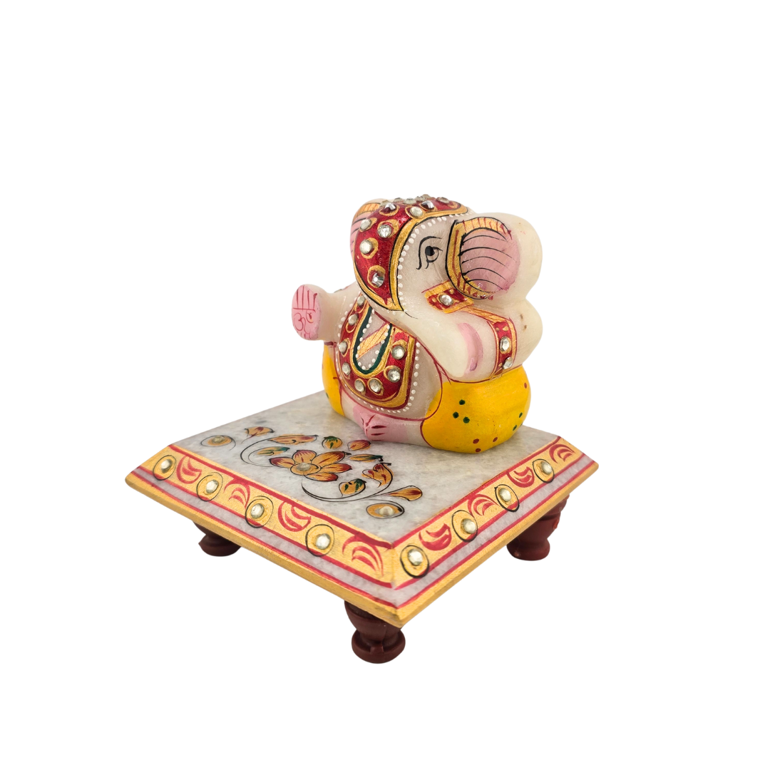 Lord Ganesh On Chowki Murti 3" - Matchless Gifts3