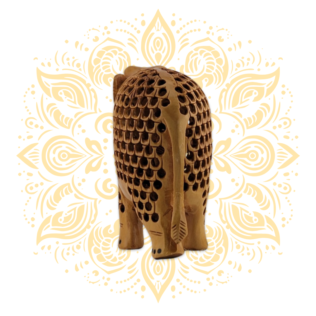 Wood Undercut Assorted Elephant 5"