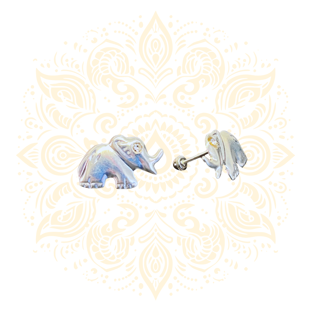 925 Sterling Silver Elephant Screw Back Stud Earrings - Matchless Gifts3