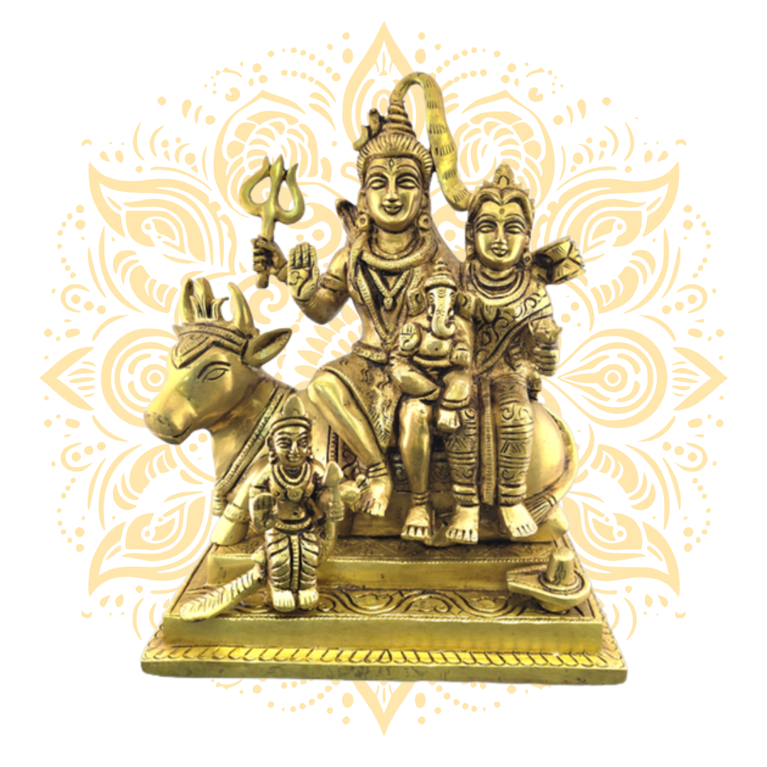 Brass Shiva Family 9"