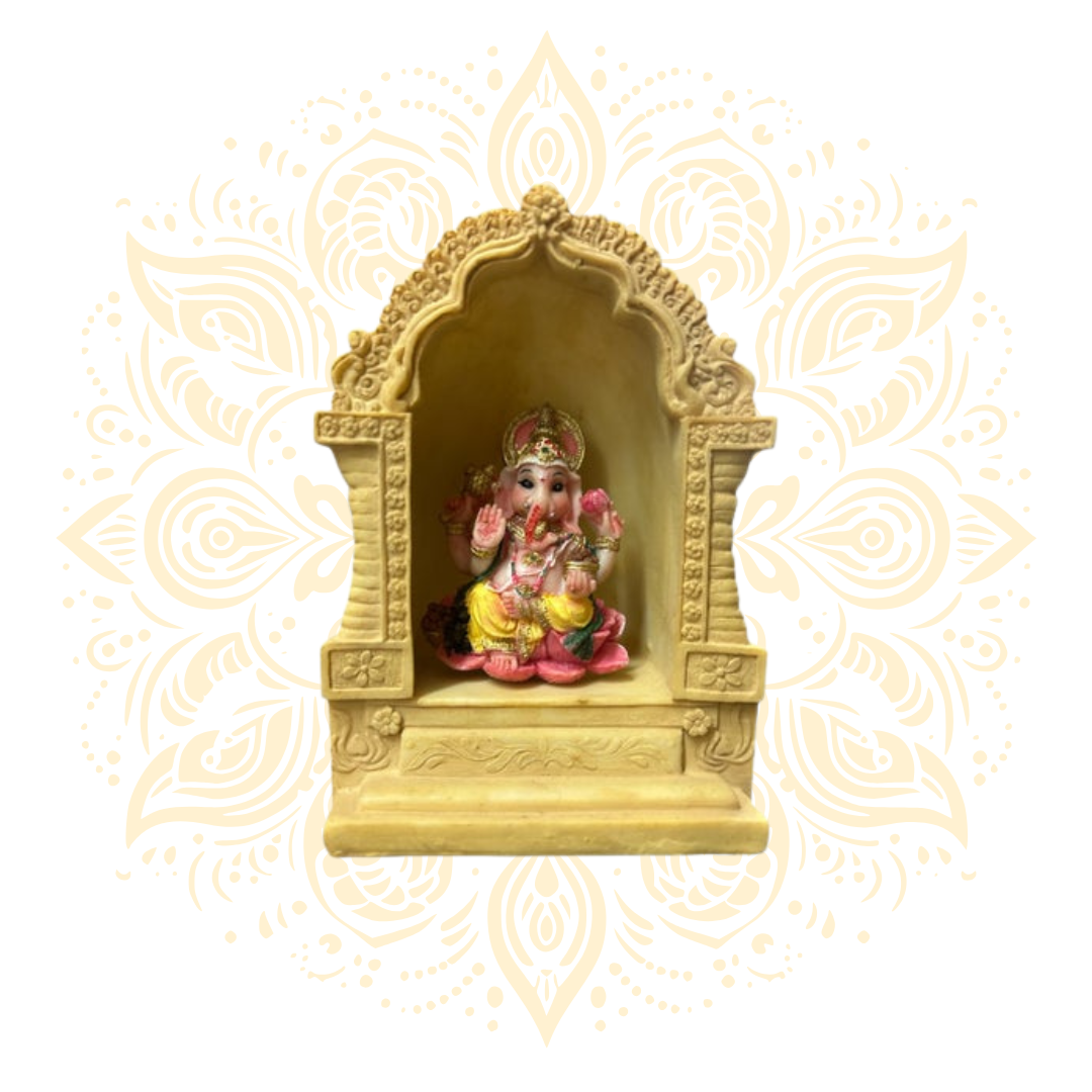 Polyresin Ganesh w/ Altar 5"