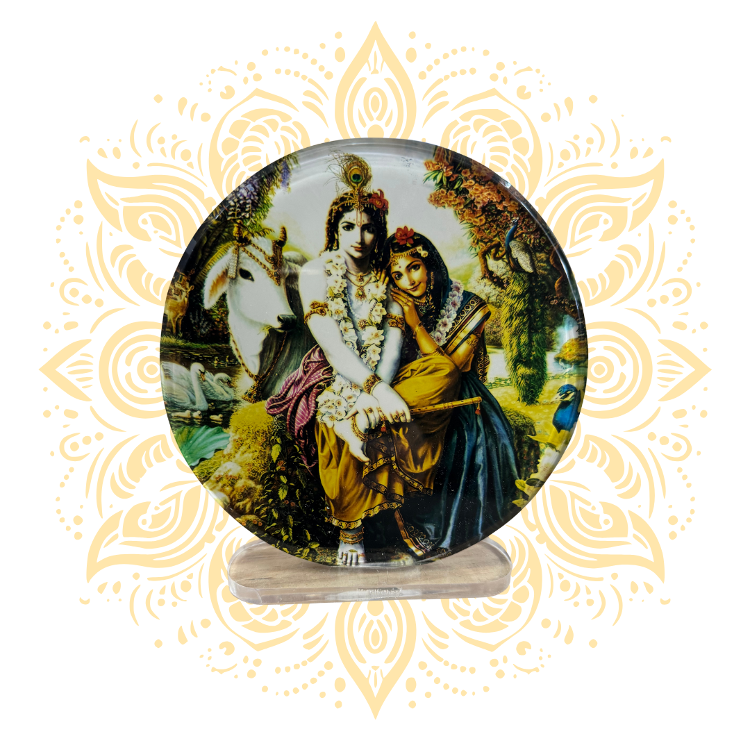 Acrylic Radha Krishna Round 6x6" - Matchless Gifts4