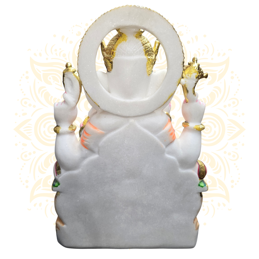 Marble Blessing Ganesh 19"