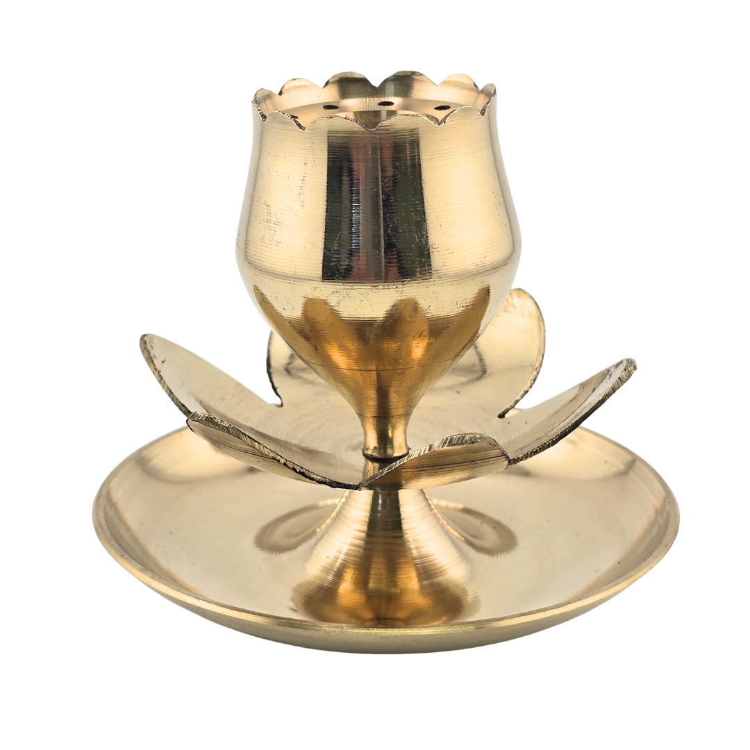 Brass Lotus Incense Agar Batti Holder - Matchless Gifts