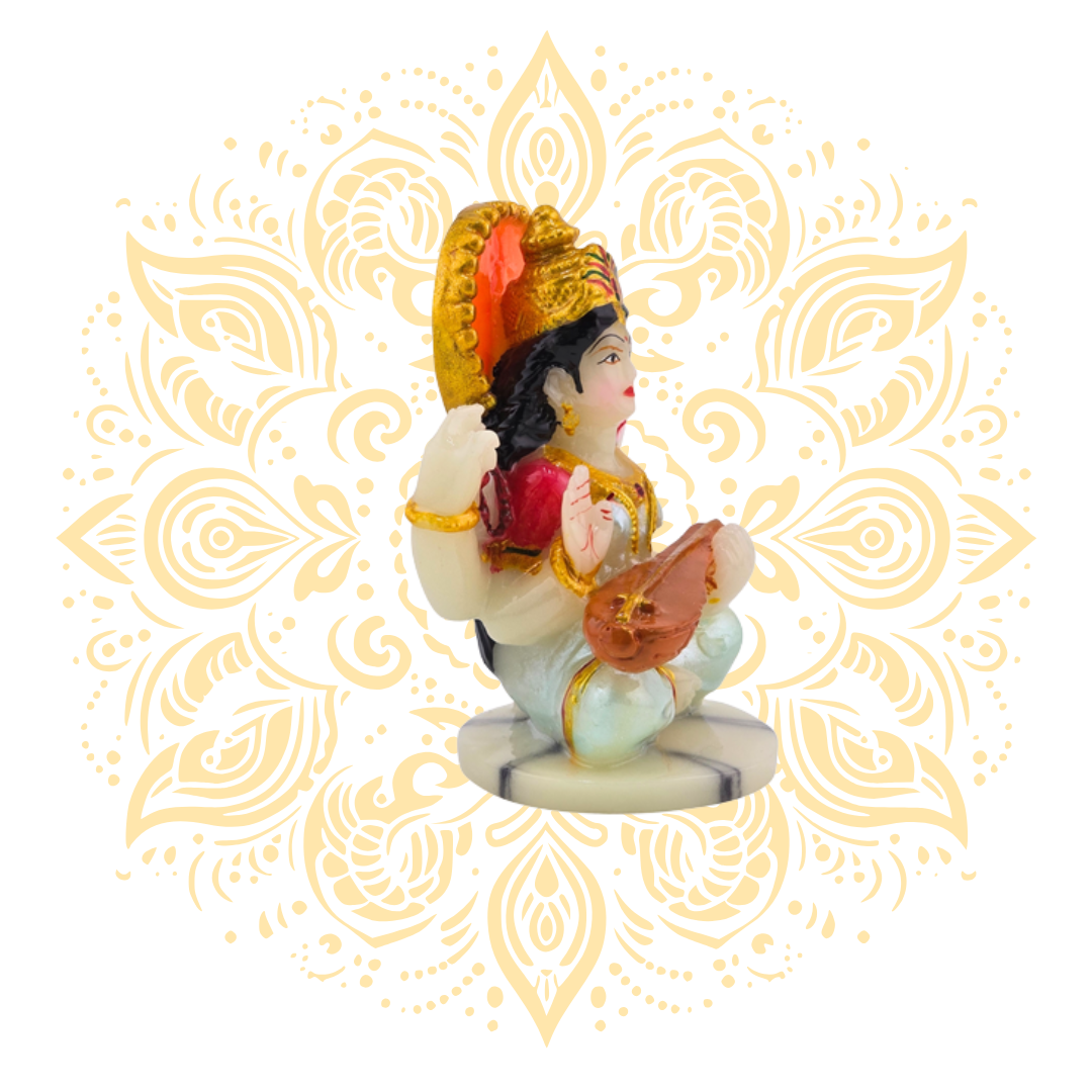Polyresin Saraswati 4"