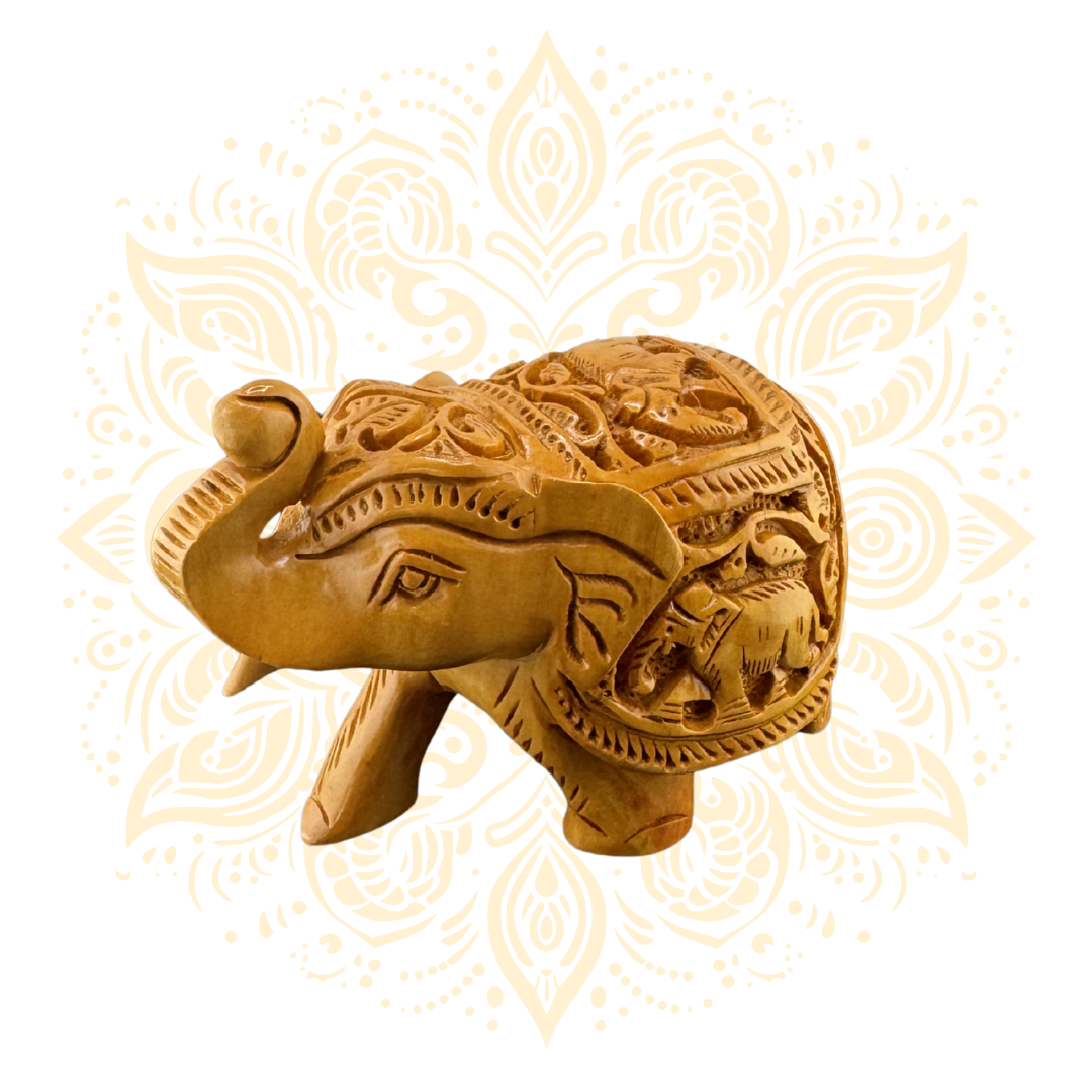 Wooden Khudai Work Elephant