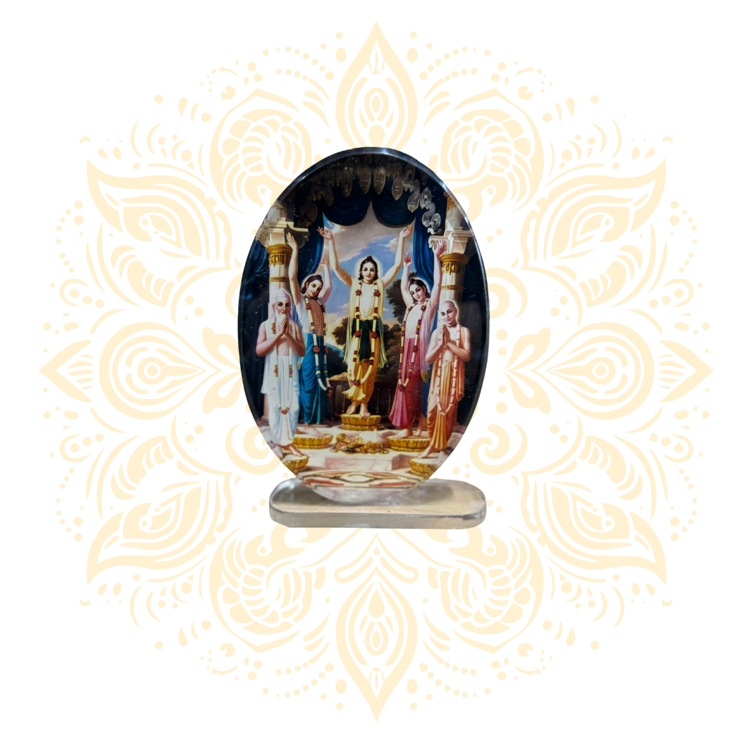 Acrylic Gaura Nitai Oval 3.5"x 5"