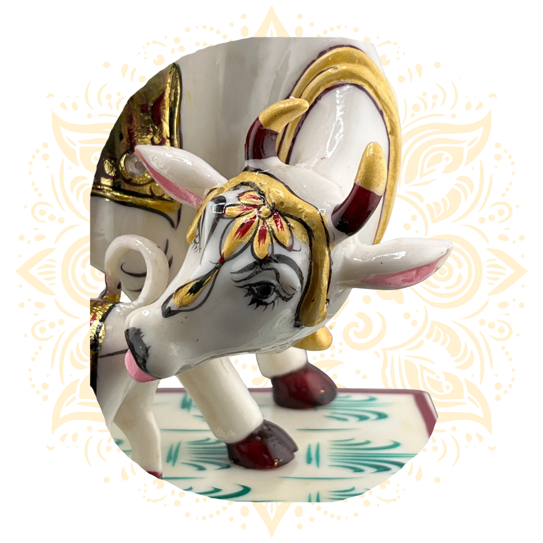 Handcrafted Marble Cow & Calf Figurine 5.5" - Matchless Gifts2