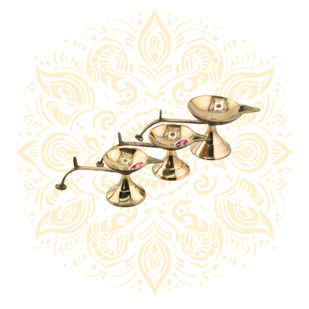 Handcrafted Brass Diya Lamp w/ Handle - Matchless Gifts1