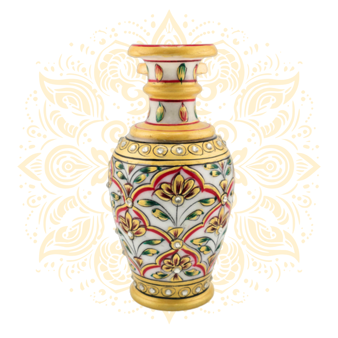 Hand-Painted Marble Vase 6"