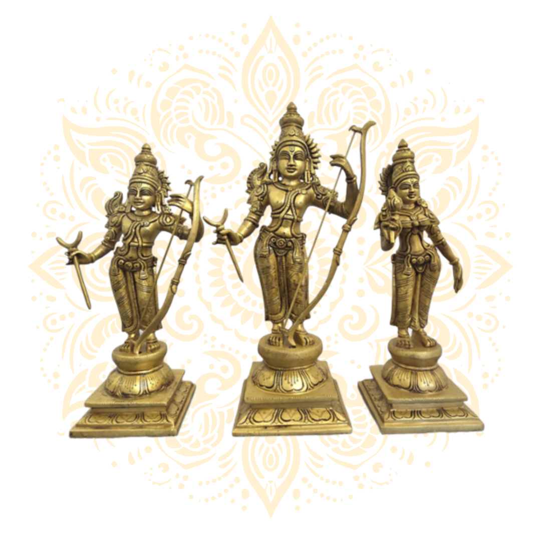 Brass Sita Ram Family 15"