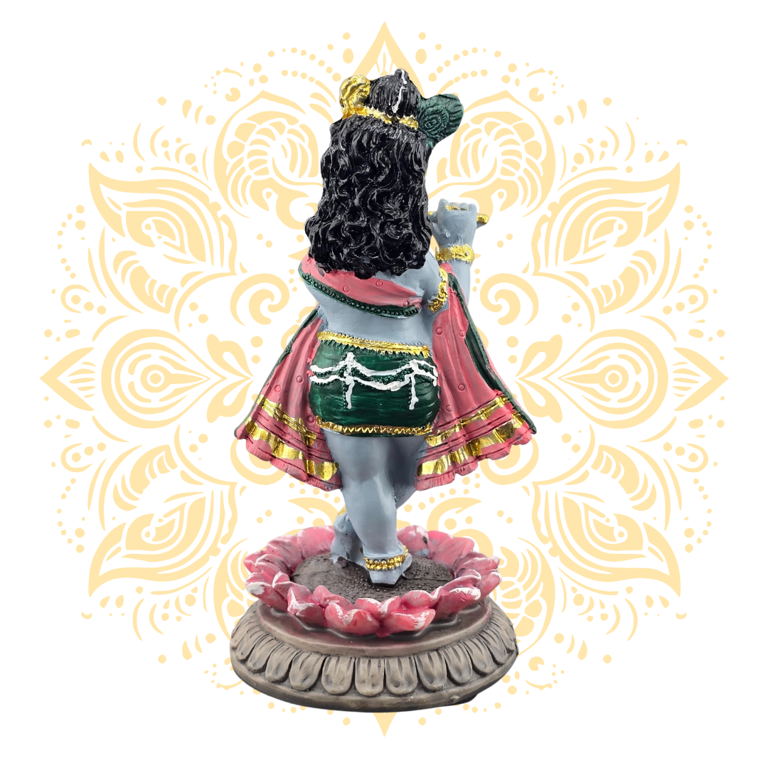 Polyresin Lotus Krishna 8"