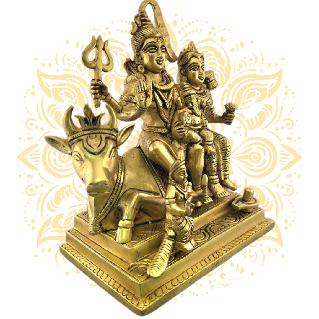 Brass Shiva Family 9"