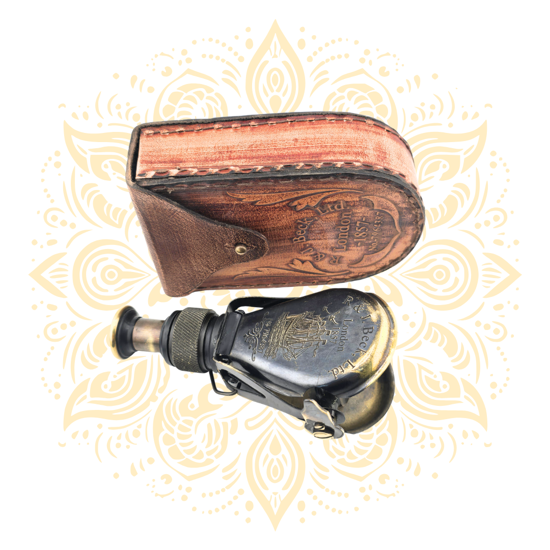 Vintage Brass Maritime Telescope – 5 Inch Antique Spyglass with Leather Case