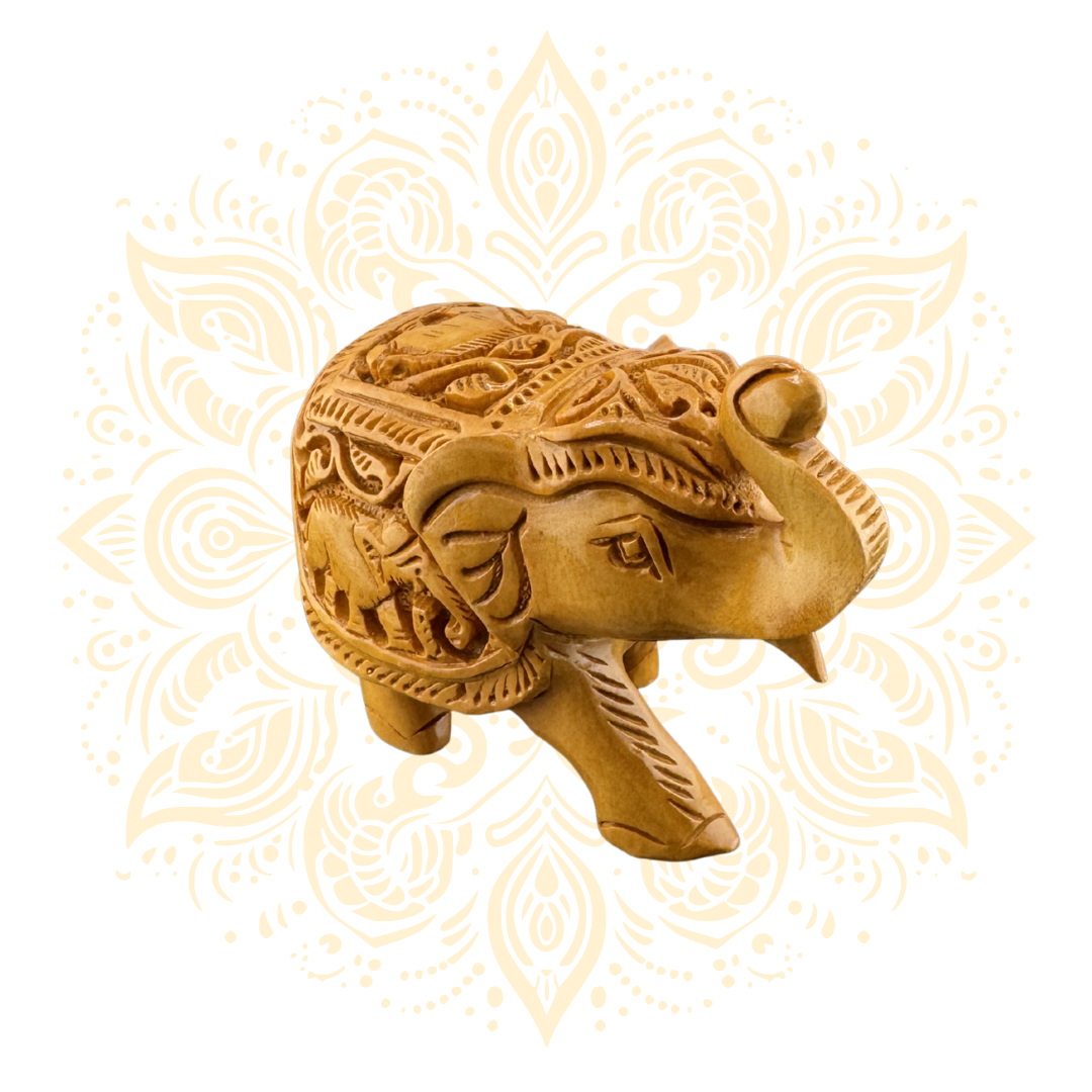 Wooden Khudai Work Elephant