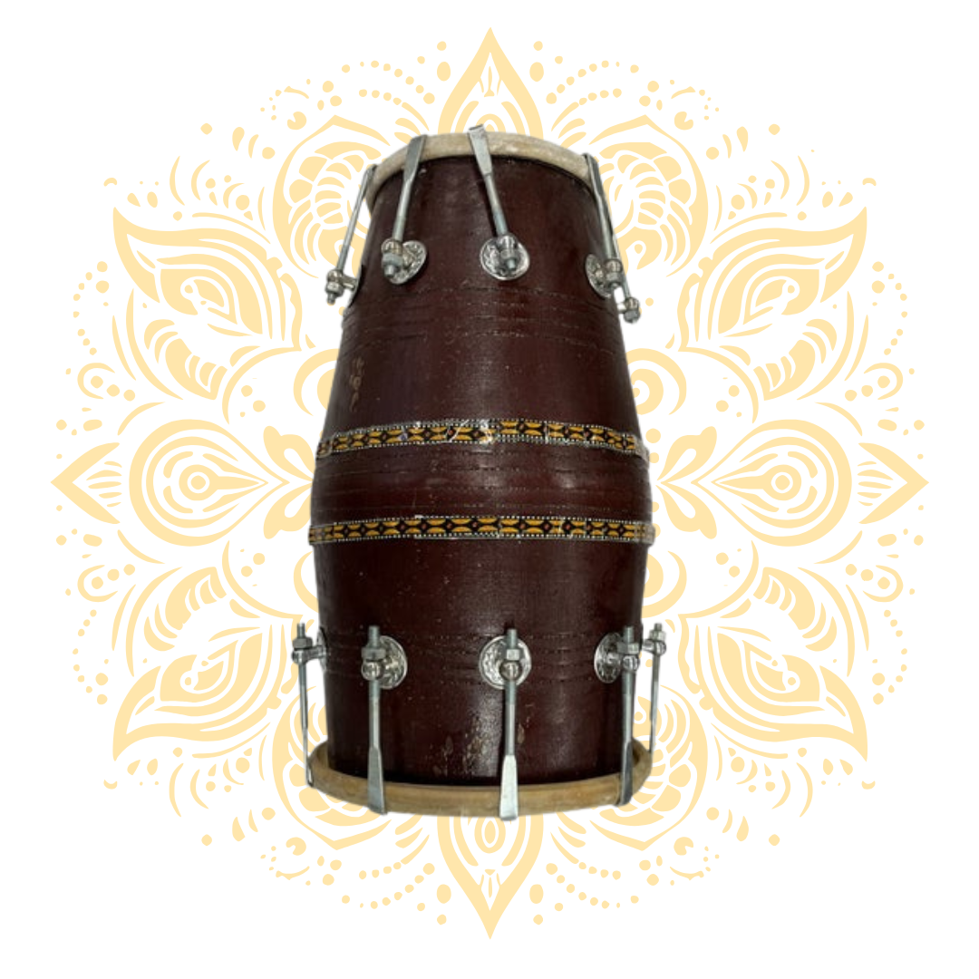 Wood Dholak Kirtan Instrument 16" - Matchless Gifts3
