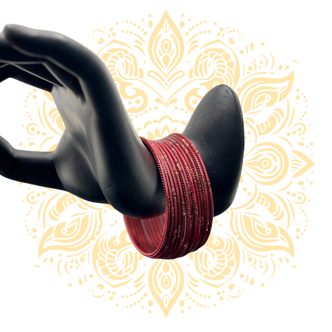 Women's Red Glitter Bangles Set - Matchless Gifts4