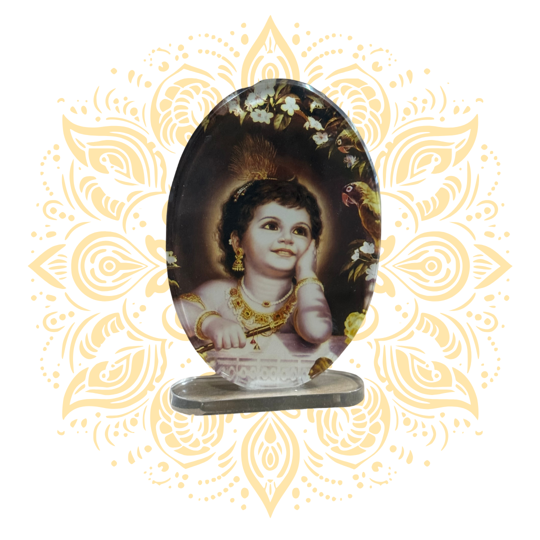 Acrylic Young Krishna Oval 3.5" x 5"