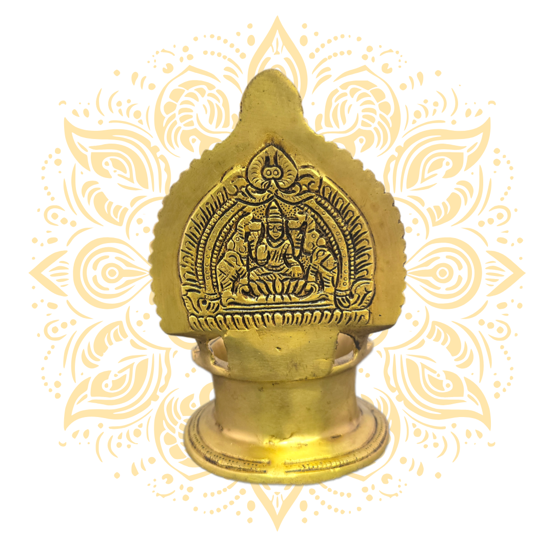 Brass Goddess Laxmi Deepak 6.5" - Matchless Gifts5