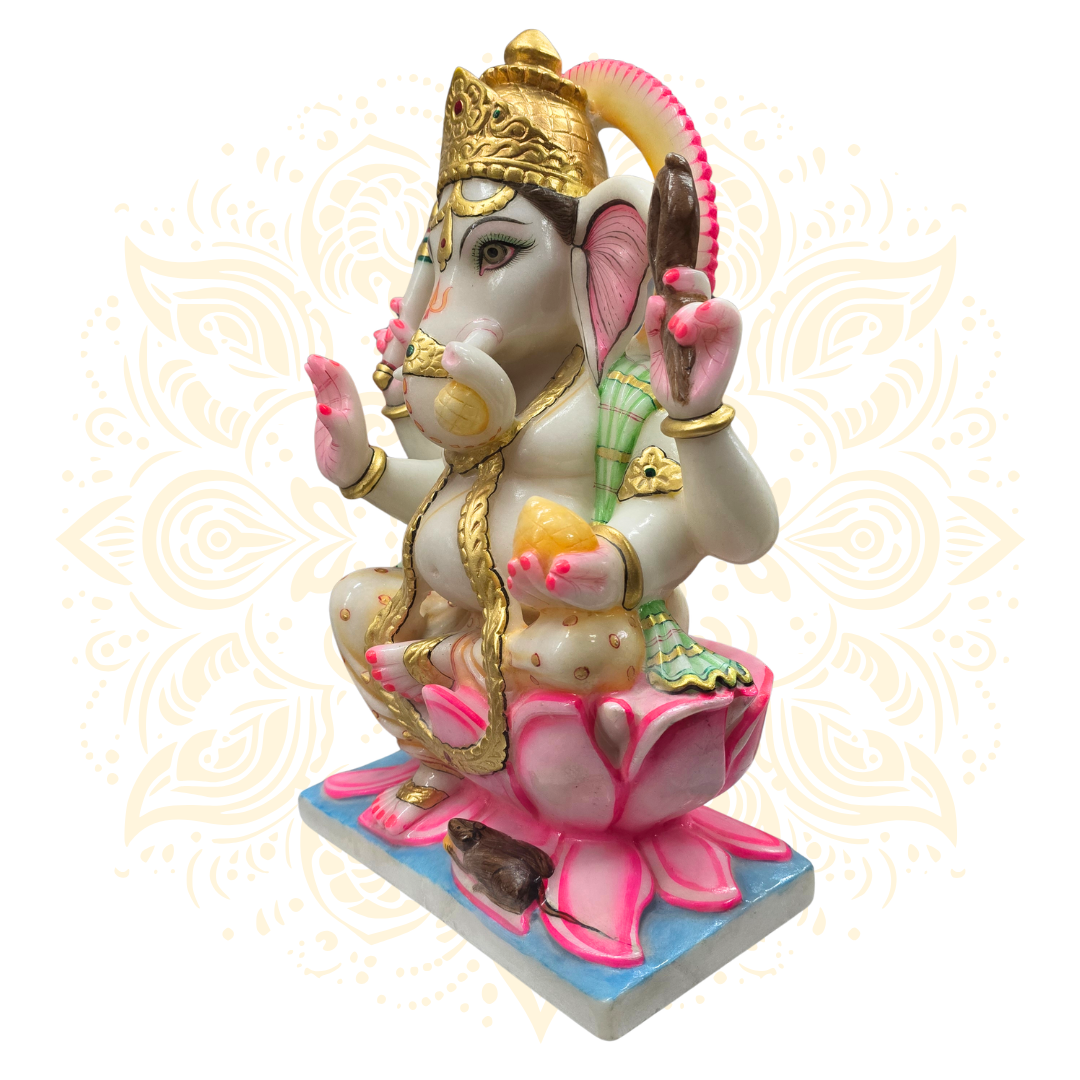 Hand-Carved Lord Ganesh Murti 15" - Matchless Gifts3