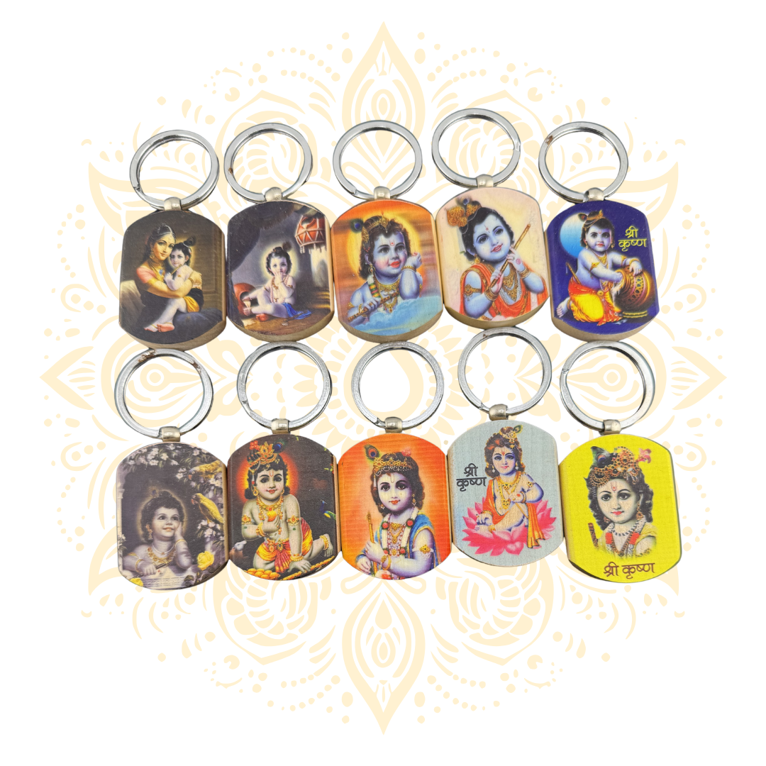 Wooden Little Krishna Key Chain - Matchless Gifts
