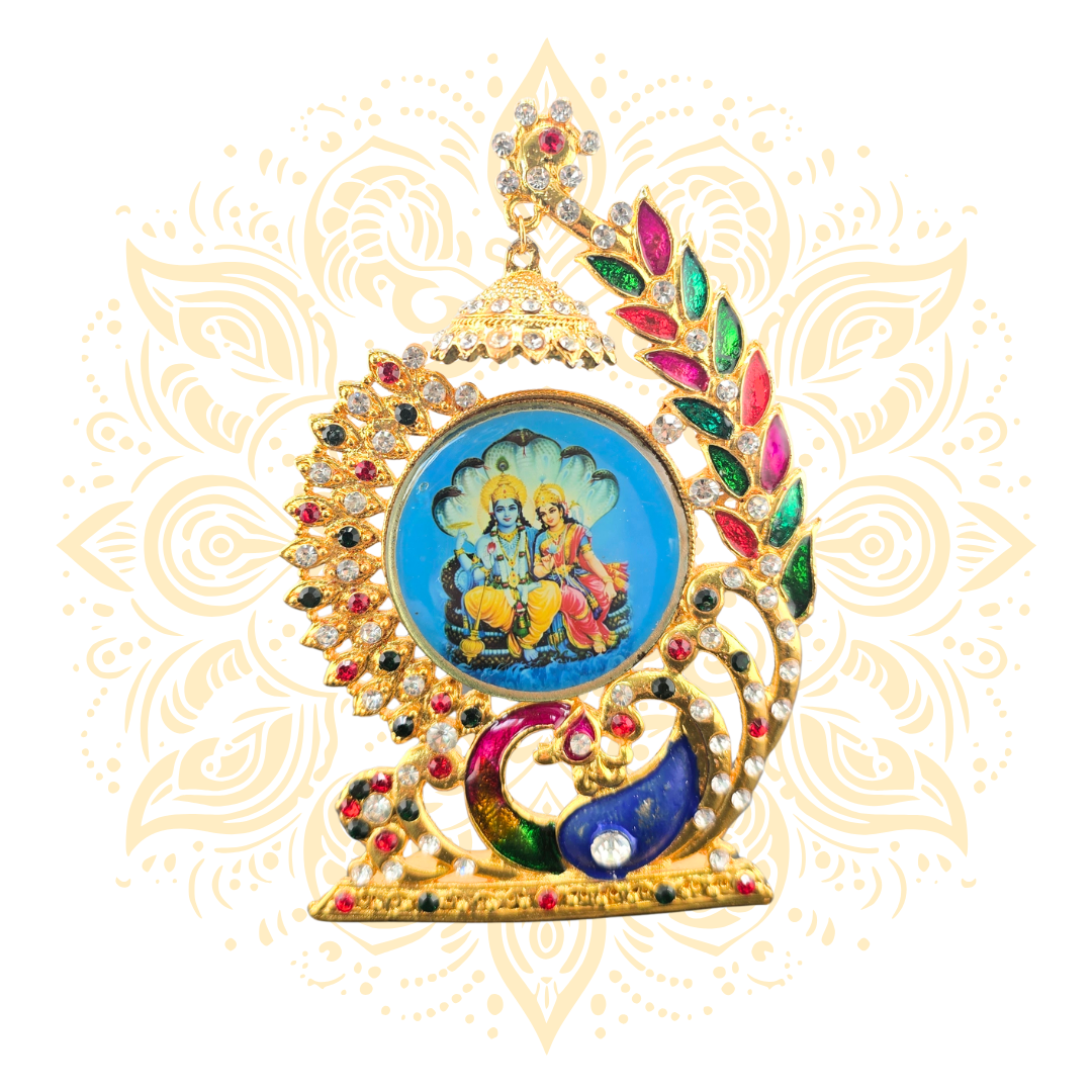 Golden Peacock Mini Mandir Deity Altar 5" - Matchless Gifts5