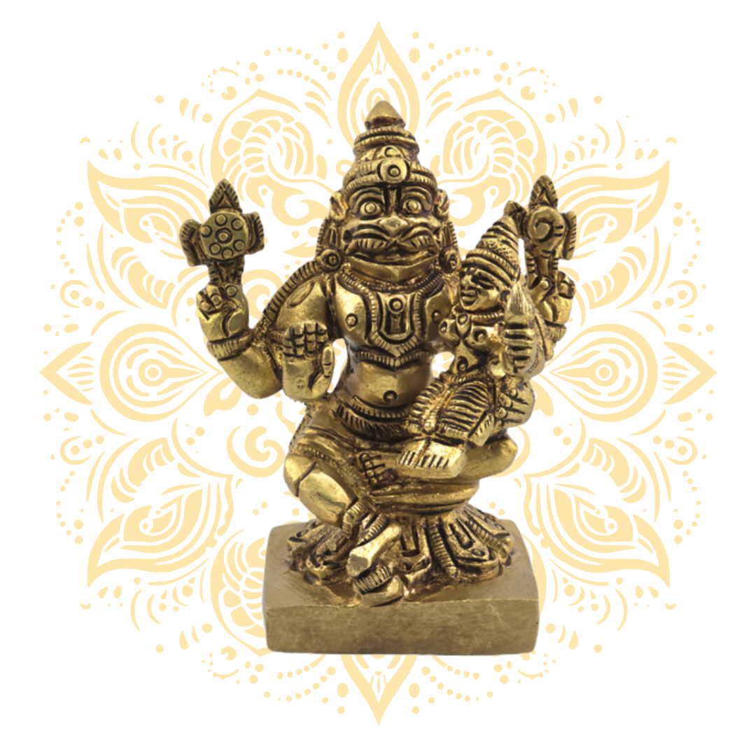 Brass Laxmi Narasimha Murti 3 " - Matchless Gifts