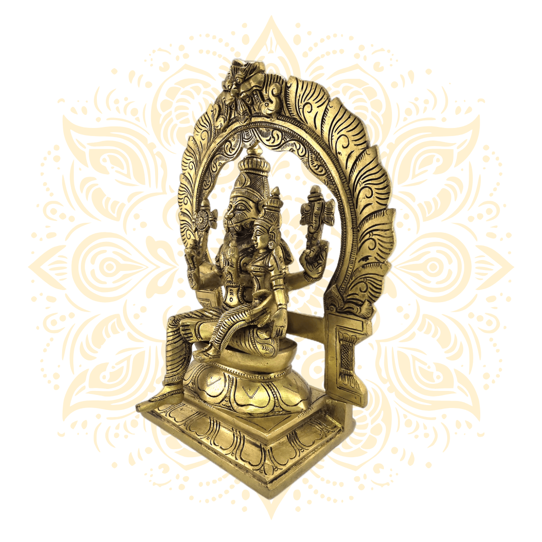 Brass Narasimha Laxmi 12" - Matchless Gifts