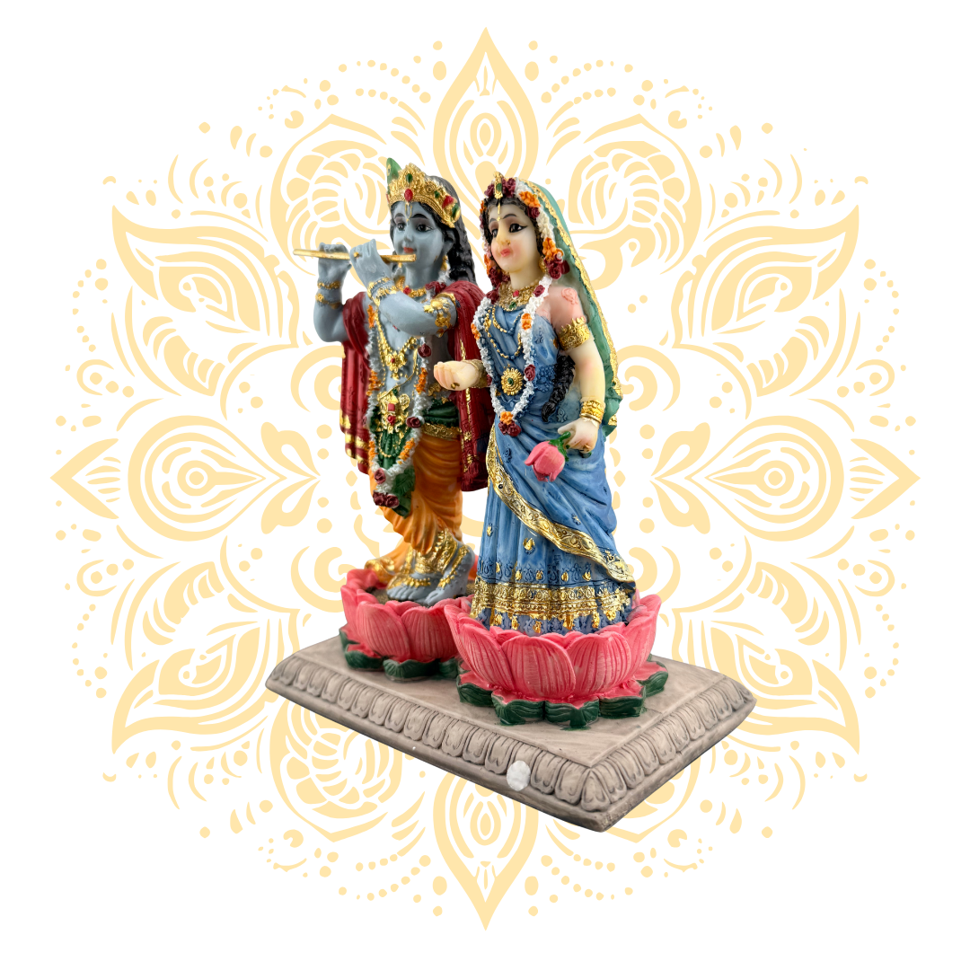 Polyresin Radha Krishna 6"